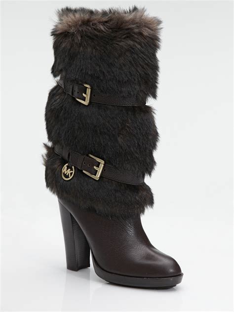 michael kors boots brown leather